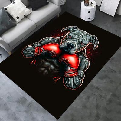 Boxing Dog Chair Mat Office Carpet for Home Decor, Oversized Rug for Sofa, Desk, Bedroom, Living Room, Gift Idea