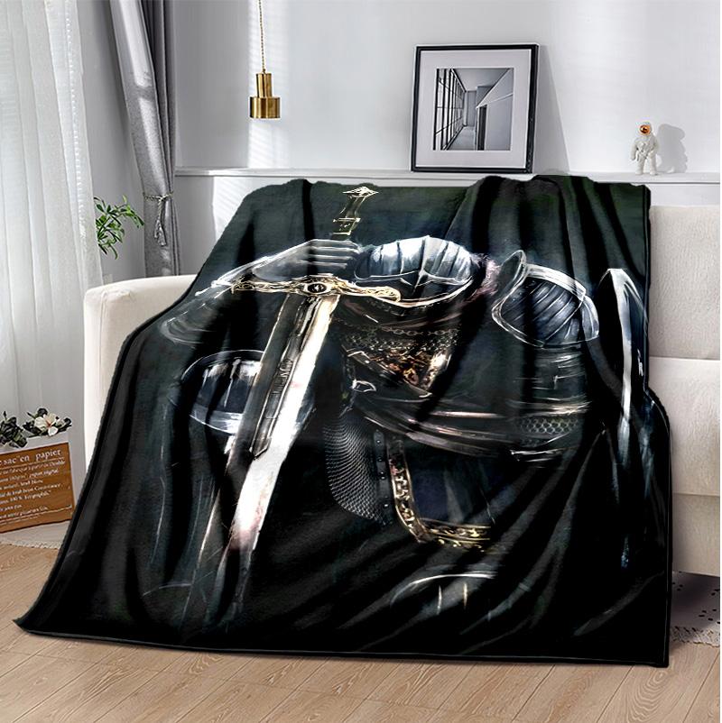 Kreuzritter Ritter Flanell Decke Weich Warm Ganzjahres Überwurf, Design für Camping, Autoreise, Wandern Sofa, Bett, Büro Perfektes Geschenk für Partys