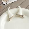 Unique Holiday Hair Decor 2Pcs Halloween Evil Horn Clips, Small Horror Demon Goth Ear Clips for Photoshoots Hairpins, Barrettes Accessories