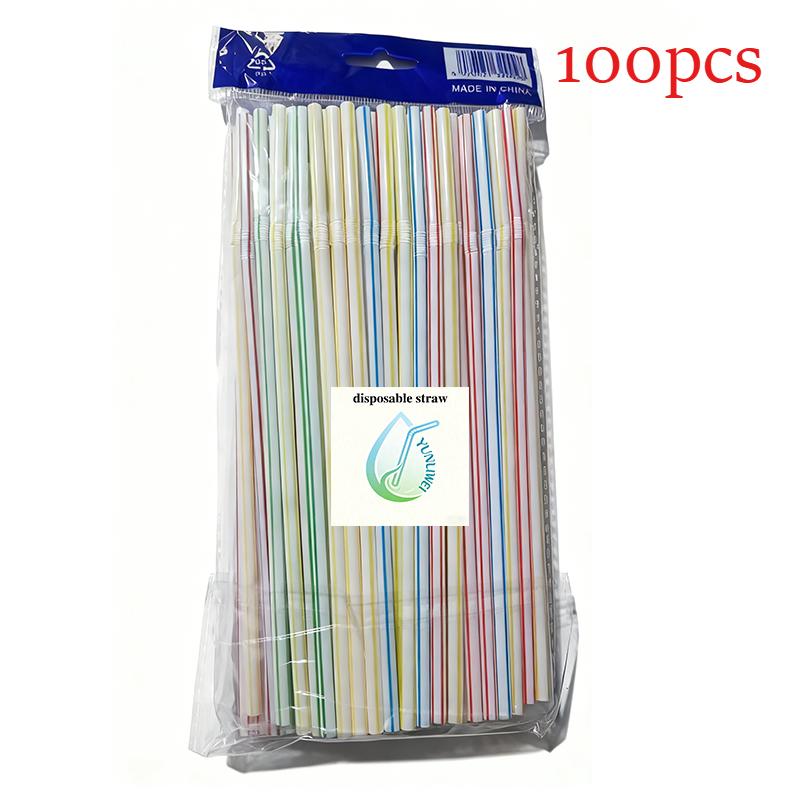 100-300Pcs Multicolor Straw Drinking Kunststof Straws for Wedding Party Supplies Beverage Kitchen Cocktail Drinking Straws