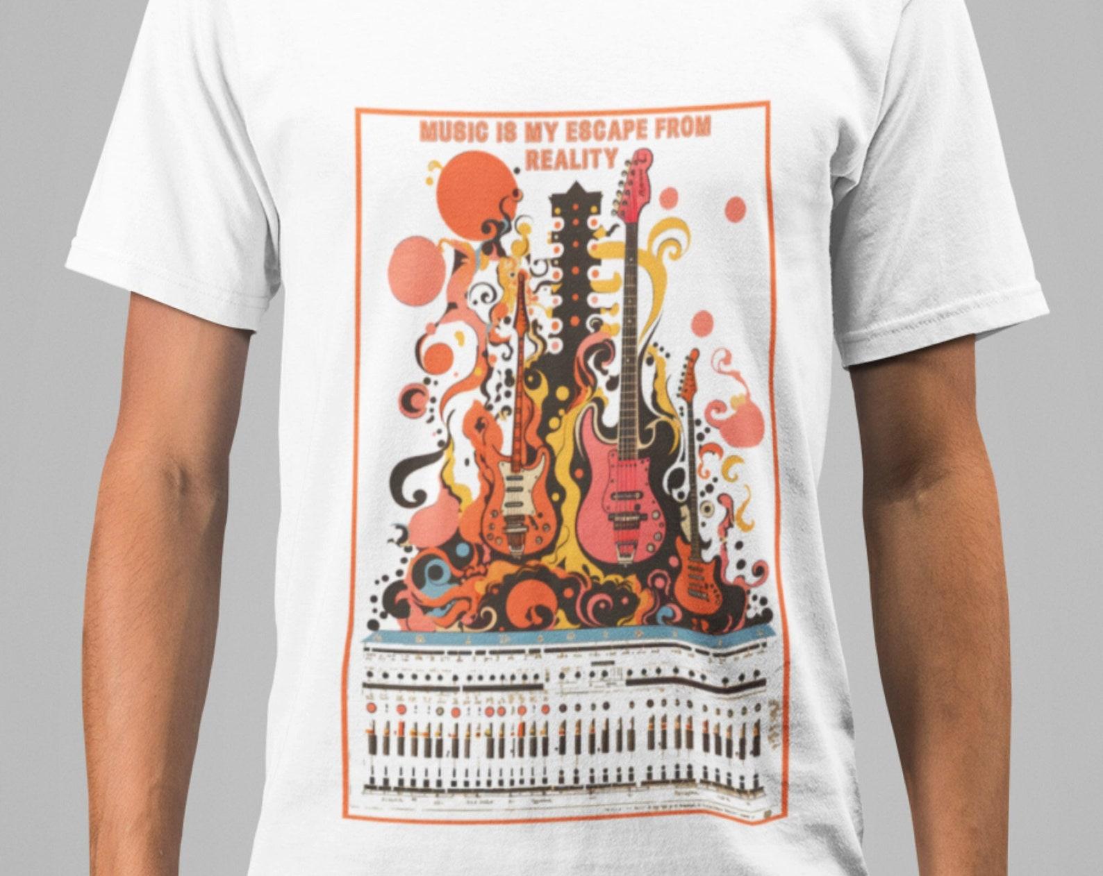 Psychedelic Music T-Shirt:  Escape from Reality  Cotton Tee M