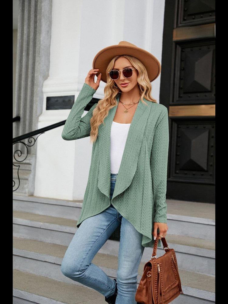 2023 Fashion Warm Cozy Women's Solid Color Knit Cardigan Sweater Autumn Winter