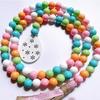 Colorful Easter Wood Bead Garland With Tassel And Bunny Tag Boho Decor Hanging Farmhouse Rustic Bead Easter Decorations For Home