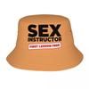 Custom Pink Sex Instructor Bucket Hat Women Unisex Fashion Summer Beach Sun Fisherman Cap
