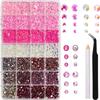 24/28 Grids Mixed Mini Christmas Gems Nail Charms Luxury Flatback Colorful Rhinestones  Nail Art