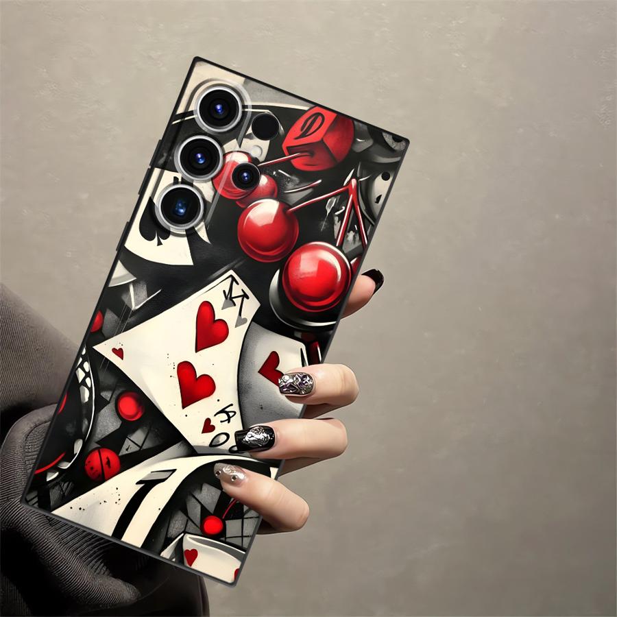 Case for Samsung Galaxy S26 Ultra S24 S10 S9 S21 FE S23 S20 Ultra Note 20 8 9 10 S25 Plus Funda Phone Cover Poker Mushroom