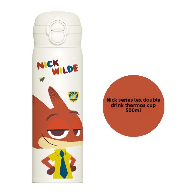 Judy Zootopia Insulated Water Bottle With Straw Lock For Travel And Gift