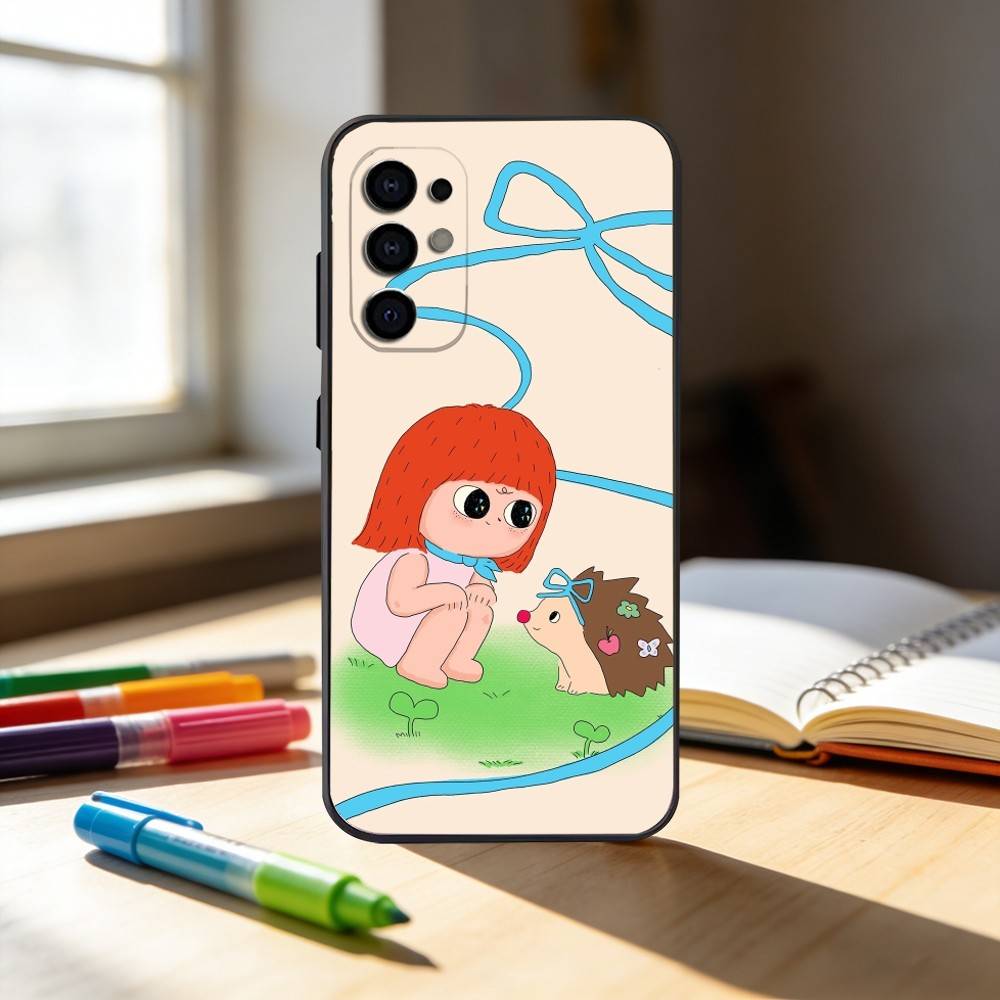 The Hedgehog Girl   Phone Case For Samsung S25,S24,S21,S22,S23,S30,Ultra,S20,Plus,Fe,Note,10,9,5G Black Cover