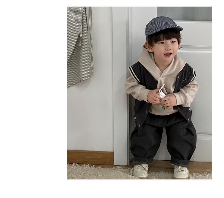 Korean Style Baby Boy Autumn Outfit Set: Hooded Vest & Sweatshirt Casual Wear (2025 New Arrival)