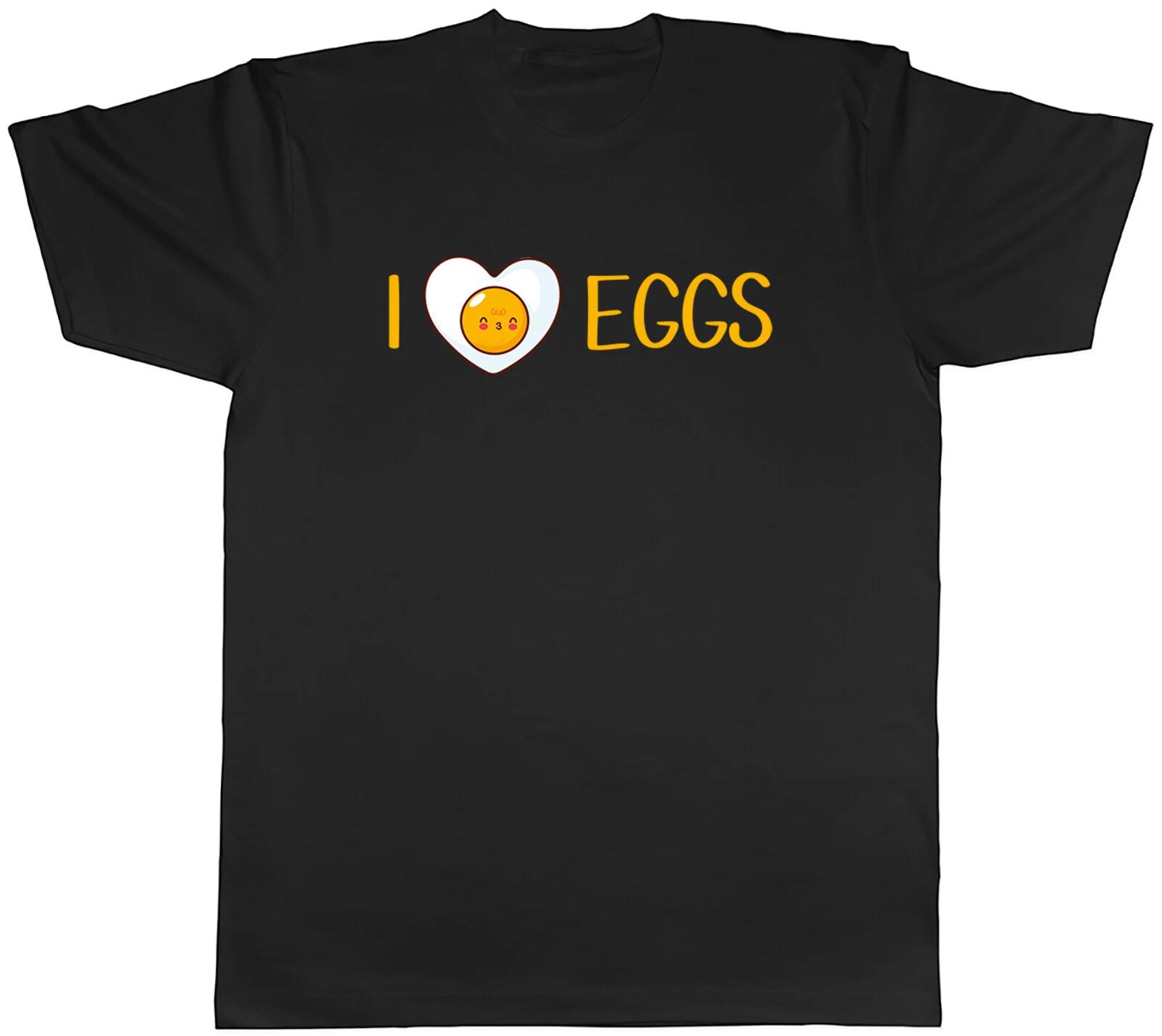 I Love Eggs Mens T-Shirt Foodie Poached Omellete Fried Scrambled Tee Gift XL