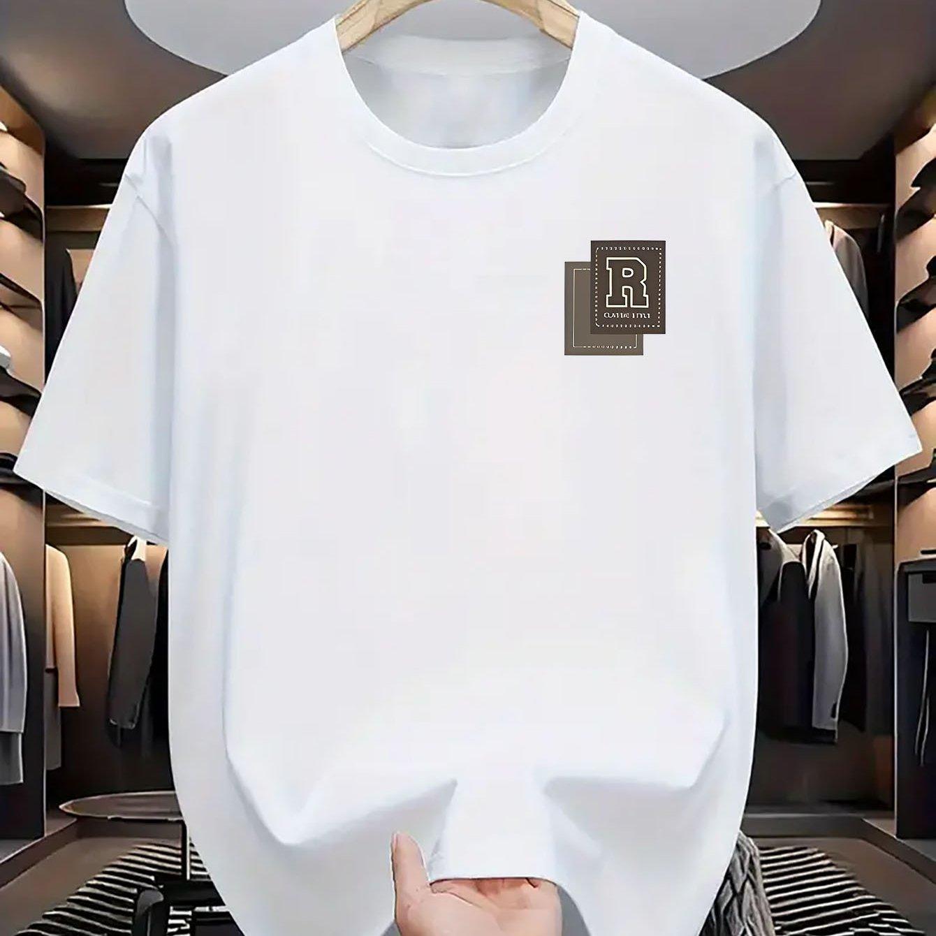 Pattern Tshirt Highquality 100 cotton letter pattern printed mens casual loosefitting breathable Tshirt S