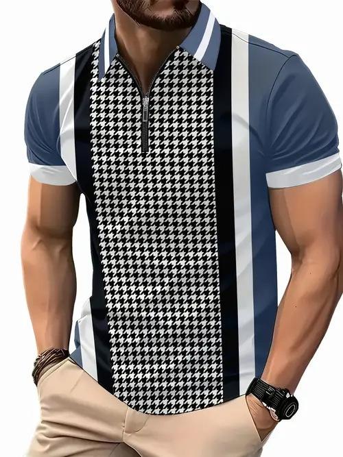 Cross-border 2025 New Amazon European and American Fashion Trends Casual Versatile Short-sleeved Button POLO Shirt 3D Printing