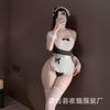Transparent sexy little maid lingerie apron sweet Japanese uniform pure lust hot onesie set