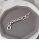 Korean Style S925 Sterling Silver Geometric Cutout Bracelet: Women's Retro Hong Kong Style Bangle