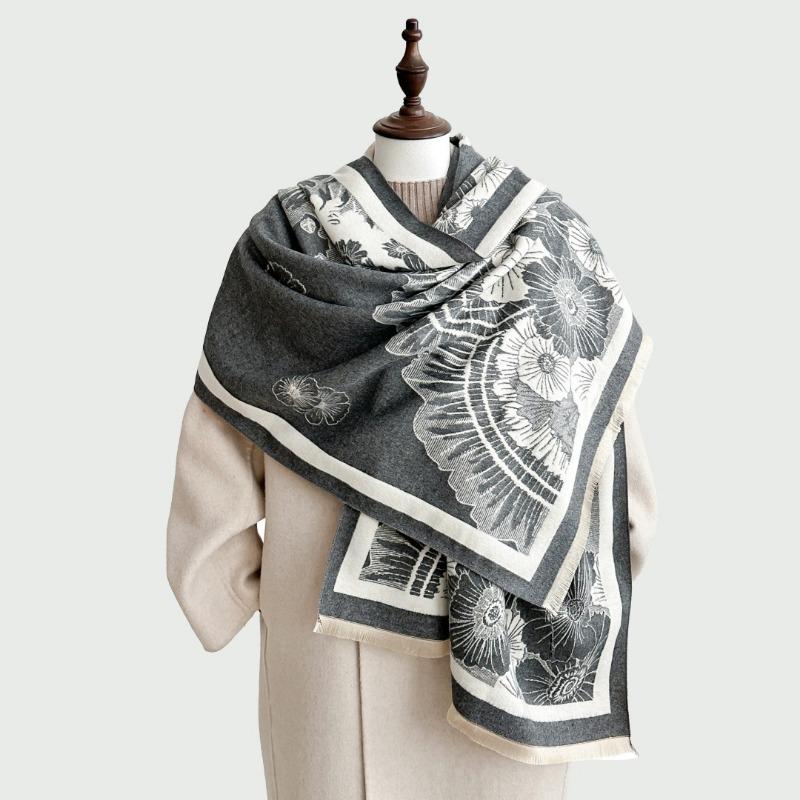 New Autumn and Winter Warm Thickened Imitation Cashmere Scarf Women Dignified Atmosphere Air Conditioning Shawl Scarf
