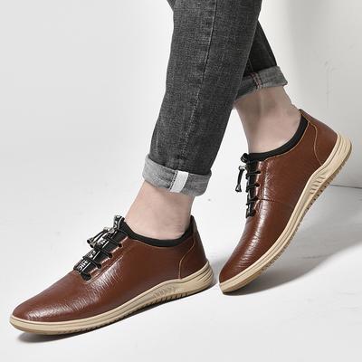 New Leather Shoes Men's Breathable First Layer Cowhide New Summer Korean Version Trend Casual Shoes Soft Sole Soft Leather Men's Shoes
