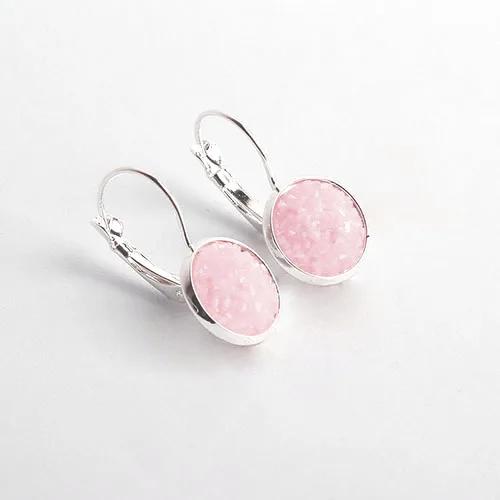 Simplee Koreanische Mode Ohrringe mit rundem Stein für Damen Kupferfarbe Hängeohrring 2023 Trend Zirkon K-Pop Accessoires