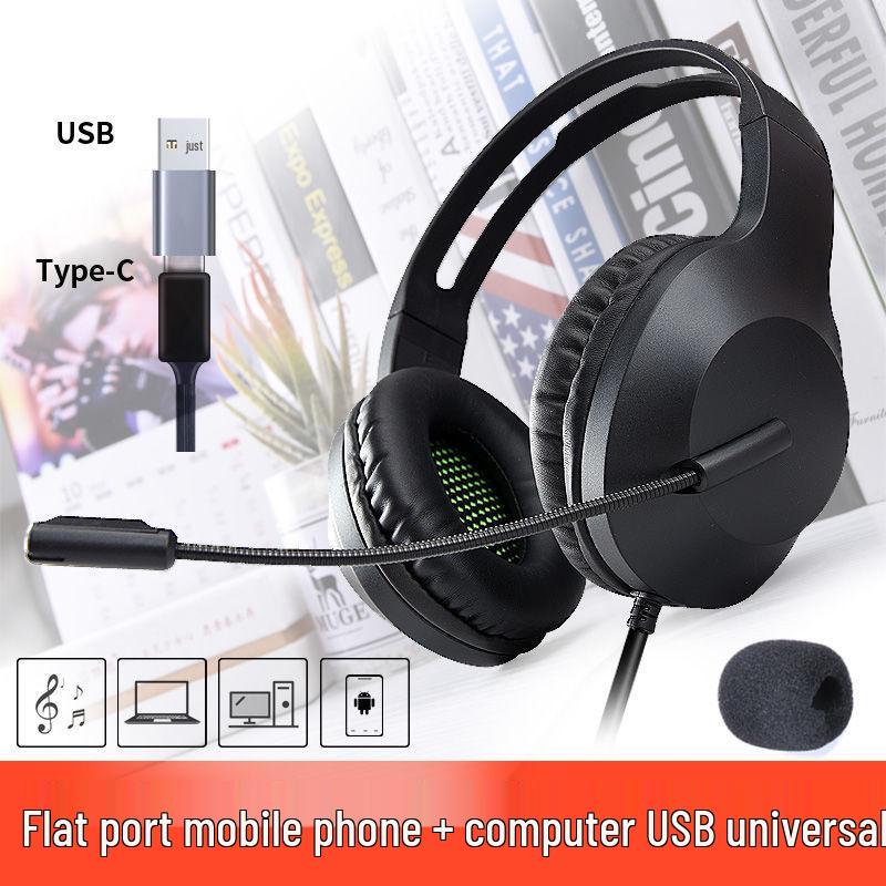 

Универсальные проводные накладные наушники с USB, Type-C и 3,5 мм разъемом для голосовых вызовов