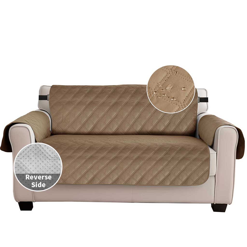 

Двусторонний чехол для дивана 100% водонепроницаемый чехол для дивана нескользящий чехол для мебели с карманом и эластичным ремешком для детей собак домашних животных 1 Seater серо-коричневый