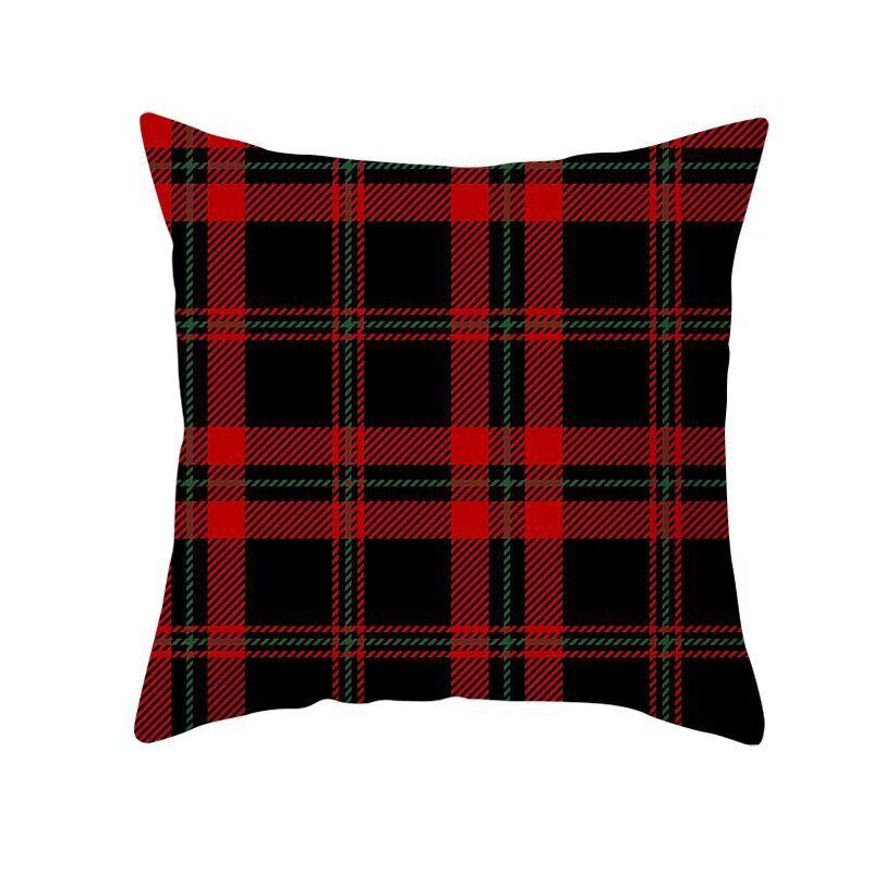 Classic Red Plaid Christmas Pillowcase Festive Home Decoration Gift Pillow Cushion Cover