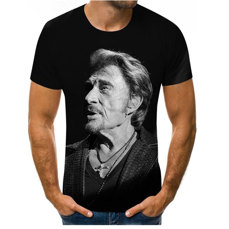 Round Neck 3D Character Pattern Print T-shirts Casual Short Sleeved Men's T-shirts - Soft Medium Stretch Polyester Fabric Summer Relaxed Fit Clothing