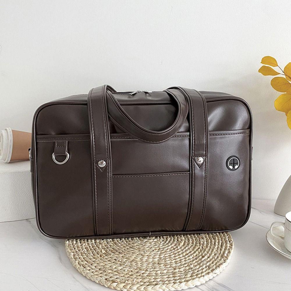 Retro Handbag PU Leather Itabag PU Leather Preppy Style Shoulder Bag School Handbag  Outdoor