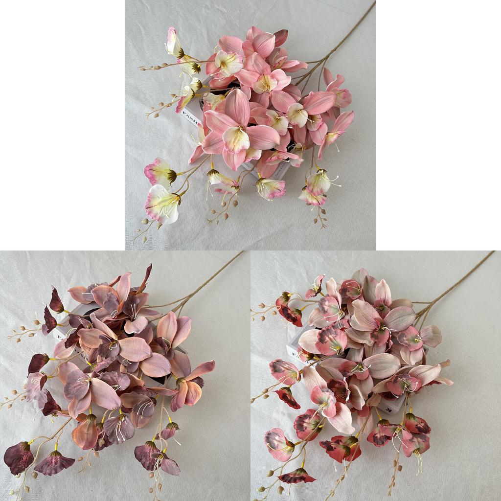 Artificial Orchid Decor Wedding Hall With Silk Fabric For Home And Event Decor