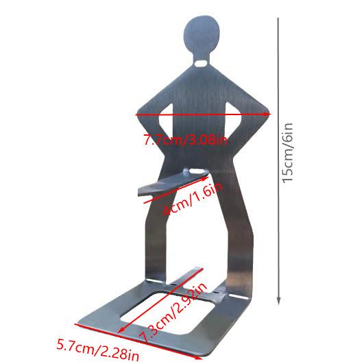 Stainless Steel BBQ Sausage Holder Figure-Shaped Grill Rack for Outdoor Cooking (20.5x7.5cm)