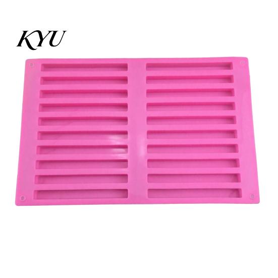 Uniform Bar Shaped Cavities Silicone Chocolate Mold, 20 Non-stick Flexible Baking Tray, Heat Resistant Holiday Snack Crafting Tool Food-grade Mold for