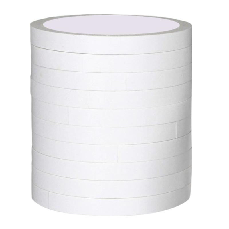 10 Rolls High Strength White Double Sided Tape Strong Adhesive Mounting Tape for Craft Scrapbooking 10Meter Per Roll