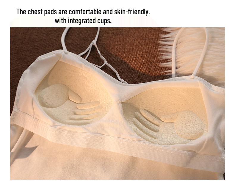 Women's White Strapless Camisole: Summer Innerwear with Built-in Bra Pads, Spiderweb Back Design for a Sweet and Spicy Look