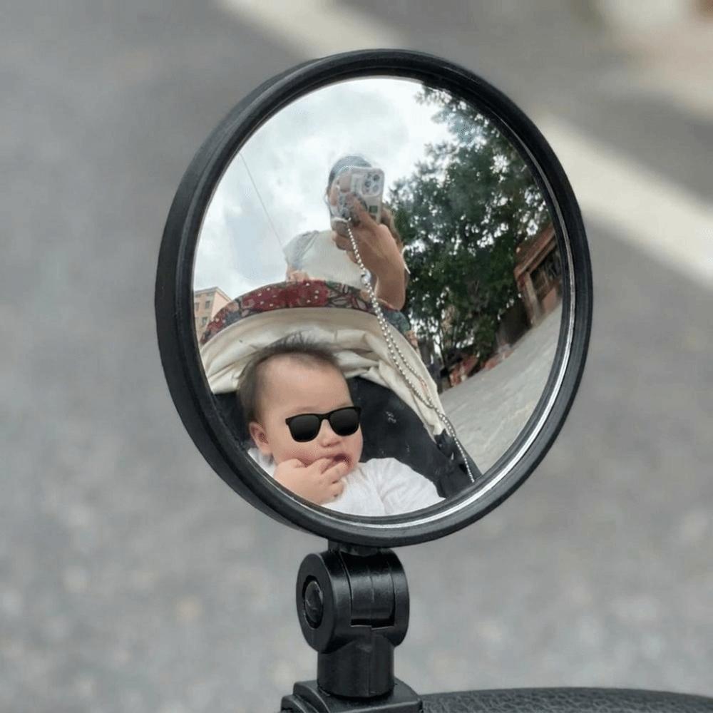 Wide Angle Stroller Rearview Mirror Shatterproof Universal Wide Angle Convex E-Bike