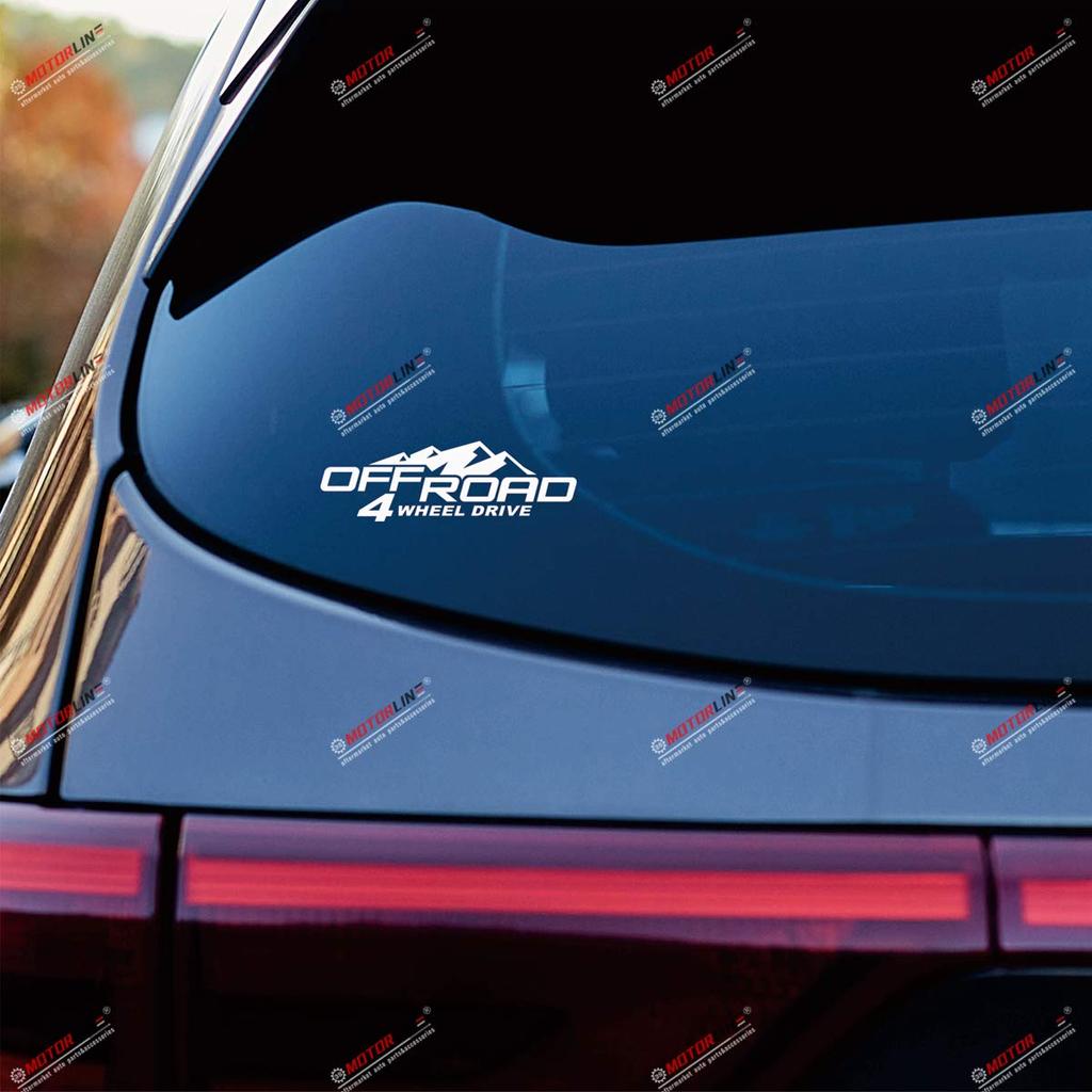 2 Pcs White 6" 4X4 Off Road 4WD Mountain Decal Sticker Car Vinyl For Jeep Toyota Ford Styleb