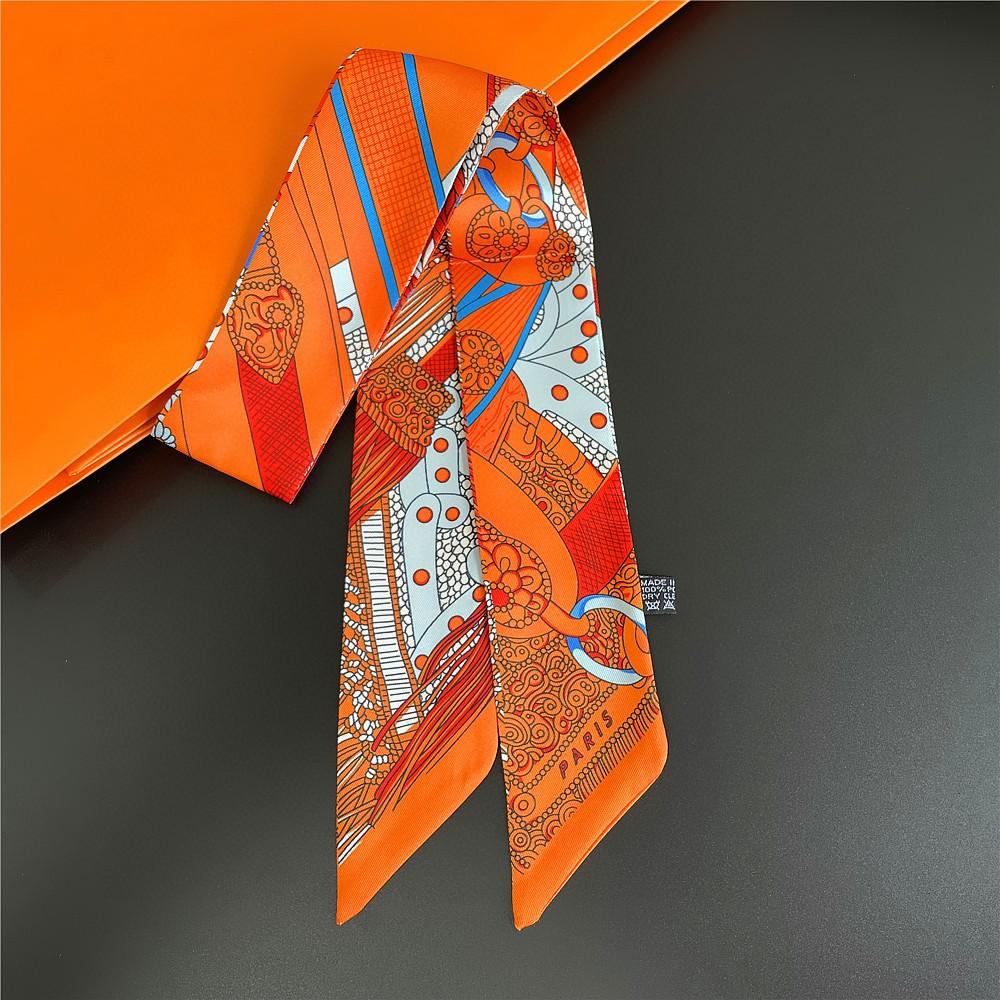 2025 Korean Fashion New Women's Twill Decorative Ribbon Small Scarf Strap Bag Handle Ribbon Hairband Small Scarf Headband