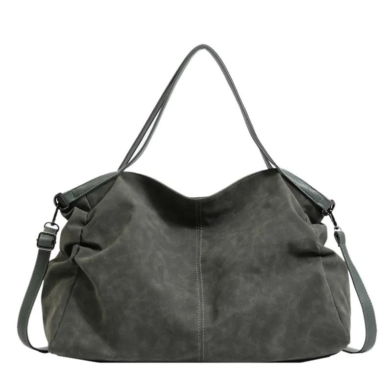 

New Suede Handbags Totes Casual Trave Handbag Totes Large Size Shopping Bags Punk Style Shoulder bags Shopping bag for Women sac зелёный
