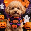 Polyester Pet Halloween Bandana Pumpkin Ghost Print Spider Bat Pattern Dog Triangle Scarf Soft Skin-Friendly Fade Resistant