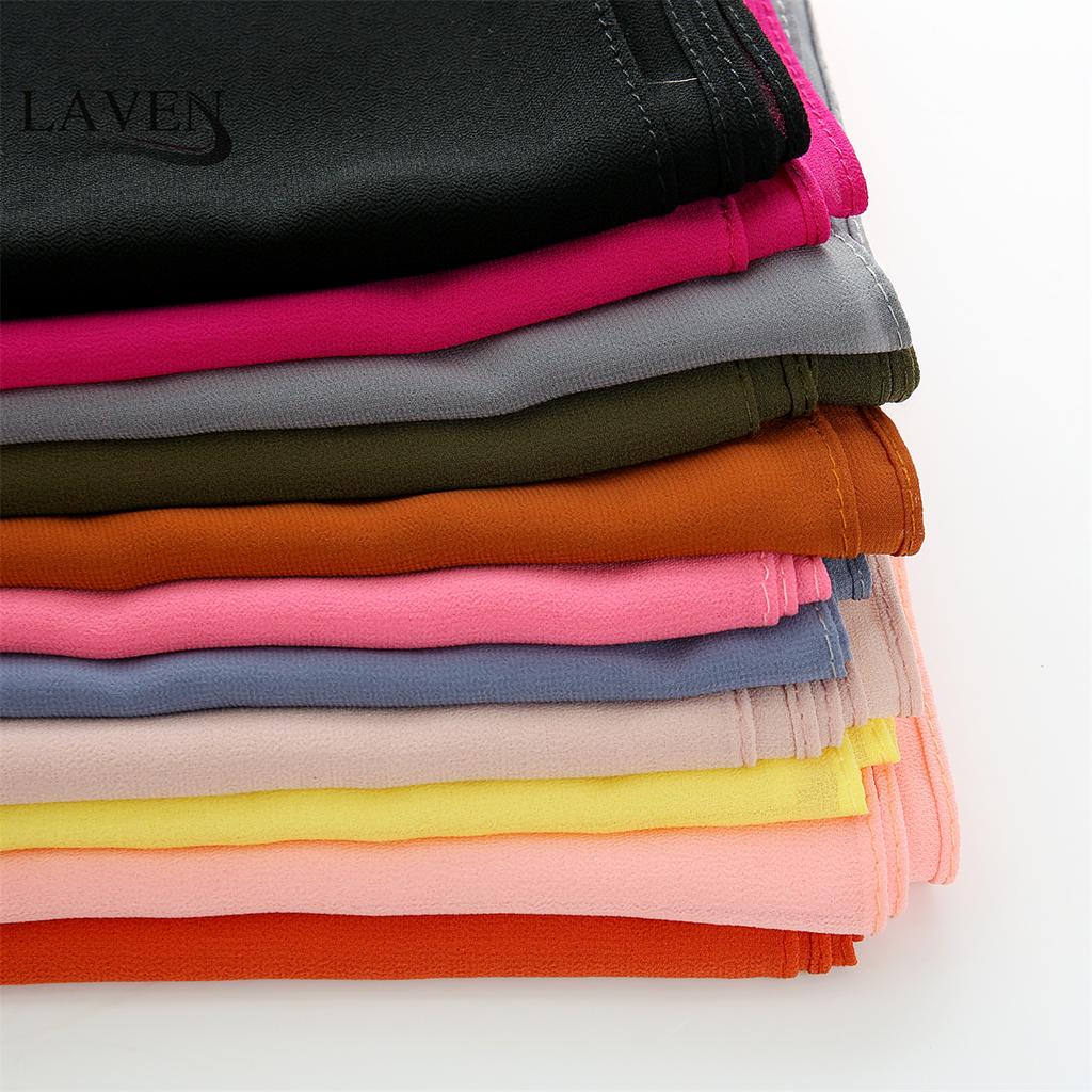 Bra Sömnad Chiffong Hijab Sjal Långa Muslimska Sjaletter Söm Enkel Huvudduk Hög Kvalitet Premium Turban Tunga Malaysiska Hijaber