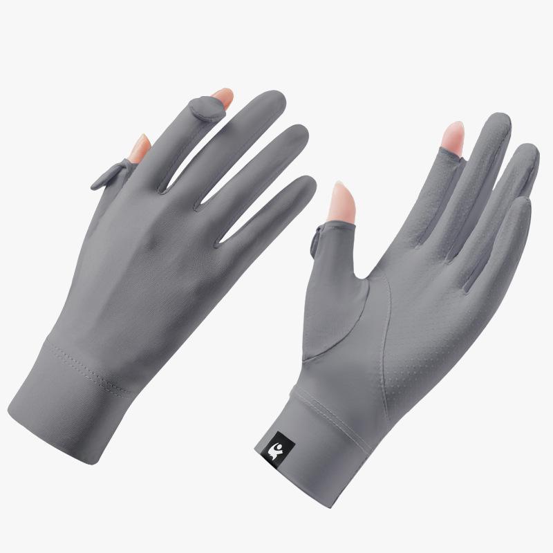 Women's Ice Silk Sun Protection Gloves - Lightweight, Breathable, Anti-Slip, UV Shield for Summer Cycling.