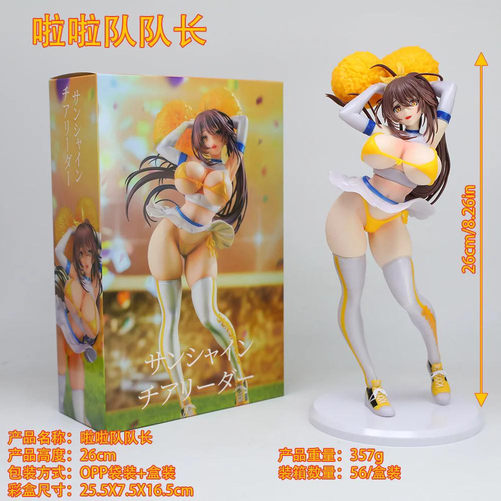 

Anime Cheerleader Girl Figure Yellow Cheerleading Outfit Pvc Model Toy Desktop Ornament Chassis Decor For Anime Collectors Gift