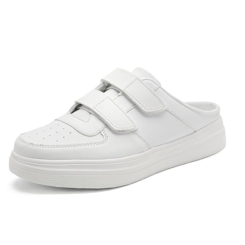 Fashion Casual Leather Men Slippers Suitable Summer Outdoor Muller Shoes Activities Half Drag Leisure Walk Male Walking Shoes Lazy Flats