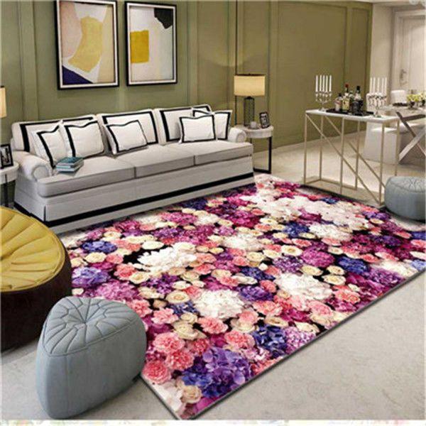

Цветочный пасторальный ковер с 3D принтом, домашний декор, коврики для входной двери, коврики для гостиной, ковры в спальне, детский ковер, коврик для ванной 50*80cm