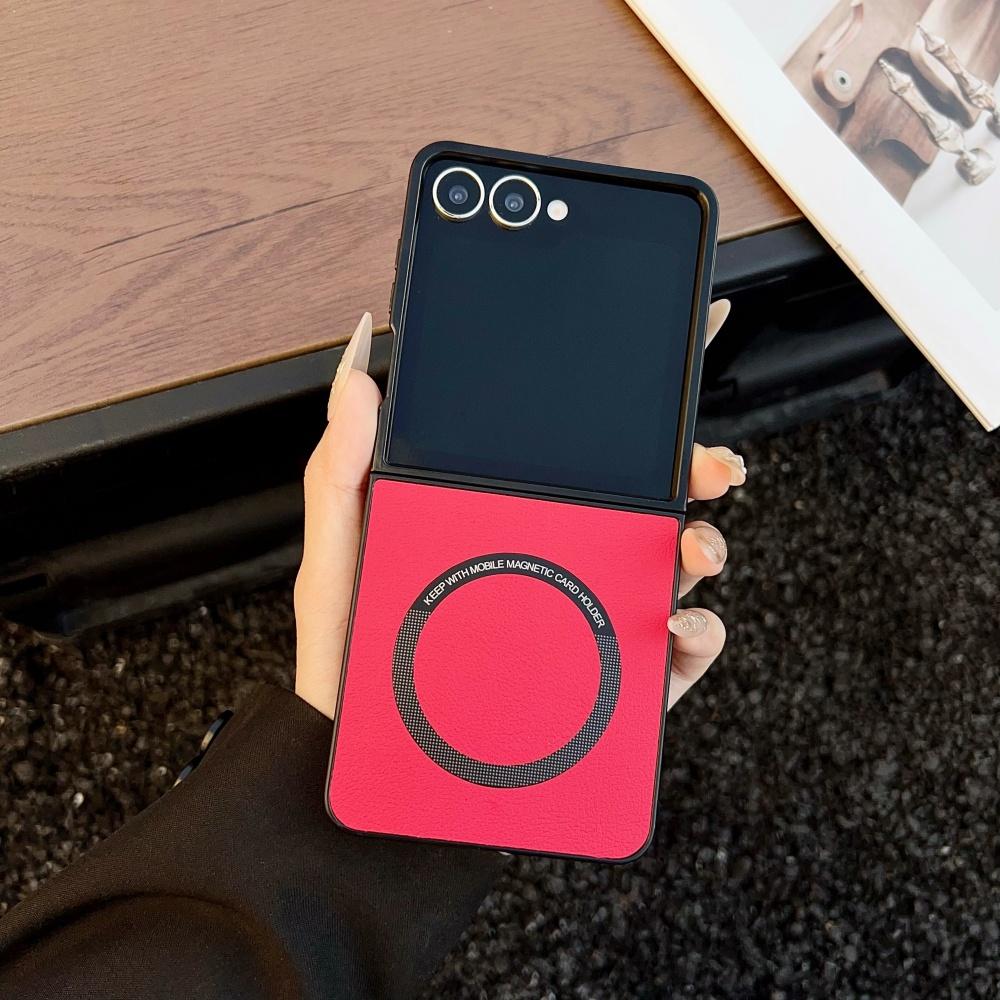 Fashion for Magsafe Leather Thin Case for Samsung Galaxy Z Flip 7 6 5 4 3 flip7 ZFlip Flip6 Magnetic Shockproof Ultra Slim Cover