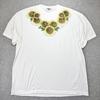 Vintage Sunflower Floral T Shirt Size Adult Large Garden Plants Flowers White