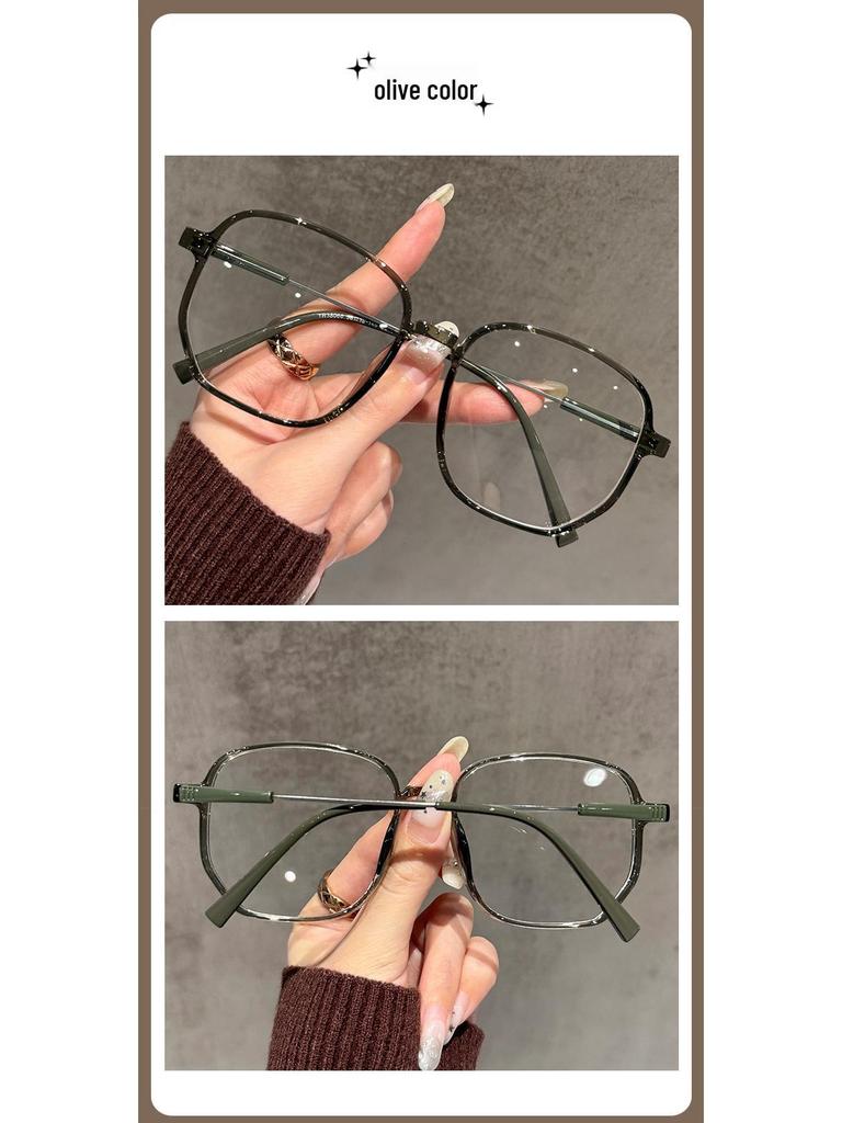 Ultralight Myopia Glasses for Women: Korean Style, Trendy, Anti-Blue Light, No Makeup, Round Face, Prescription Compatible.