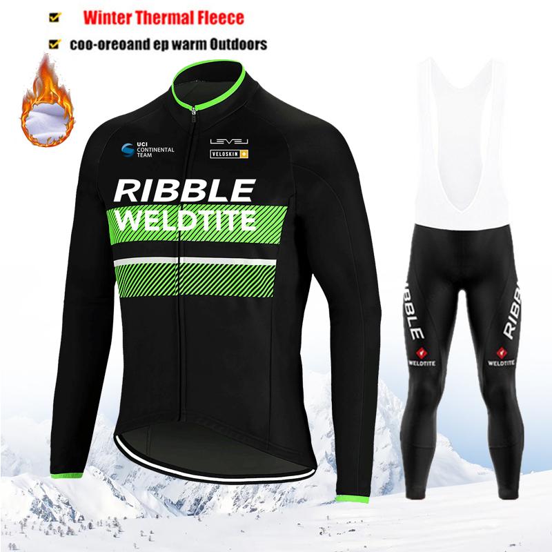 Winter Team Cycling Clothing Thermal Fleece Cycling Clothes Men Jersey Suit Outdoor Riding Bike Ropa Ciclismo MTB Bib Pants Set