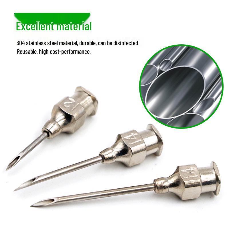 Veterinary Stainless Steel Animal Injection Needle for Pigs, Cattle, Sheep - Metal Syringe for Vaccinations