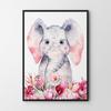 Póster de elefante para habitación infantil.
