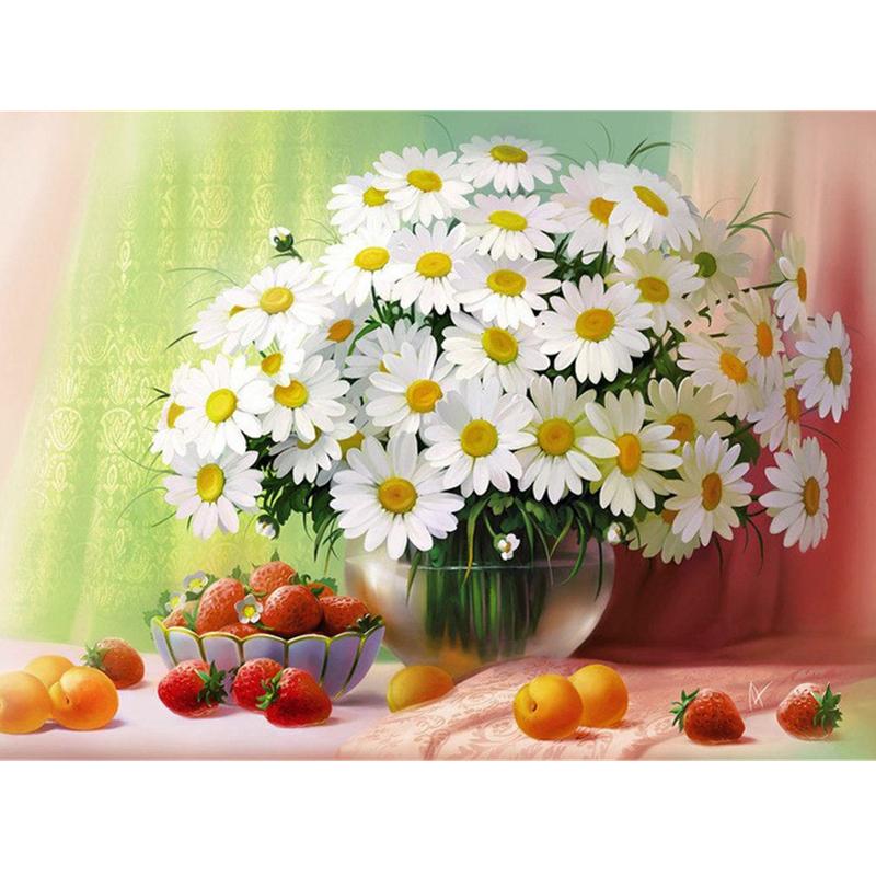 Artistic Flower Picture Unframd Handmade Oil Painting DIY Digital Kits Canvas Draw Home Decro Gift