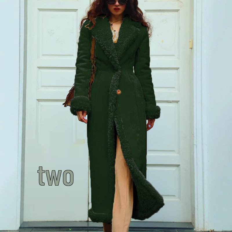 Eleganter, dicker Damenmantel in Unifarbe – extra lang und warm für Herbst/Winter