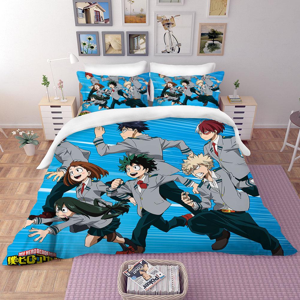 Anime Povlečení My Hero Academia Prošívaná přikrývka Sady povlaků na peřinu Bez prostěradla Domácí dekorace Jednolůžko Queen King Size Dárek Roztomilí Chlapci Kreslený